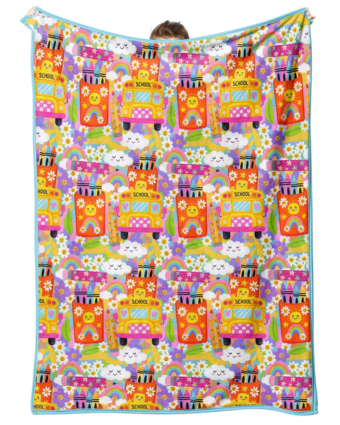 Retro Happy Classroom Bamboo Blanket