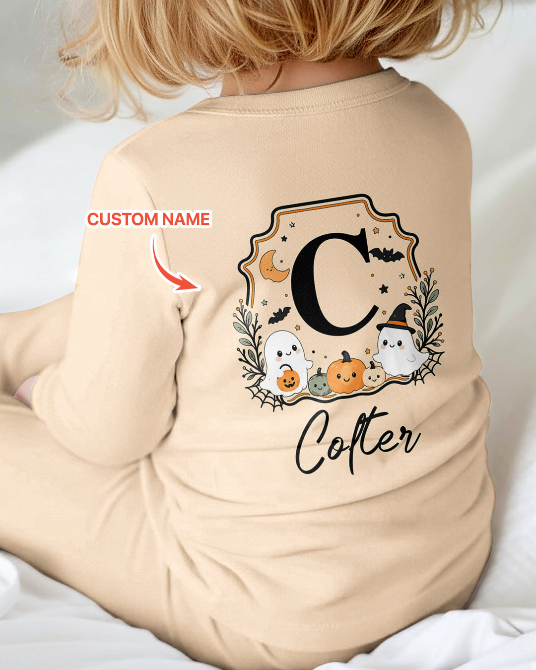 Custom Monogram Ghost Pumpkin Bamboo Convertible Zippy