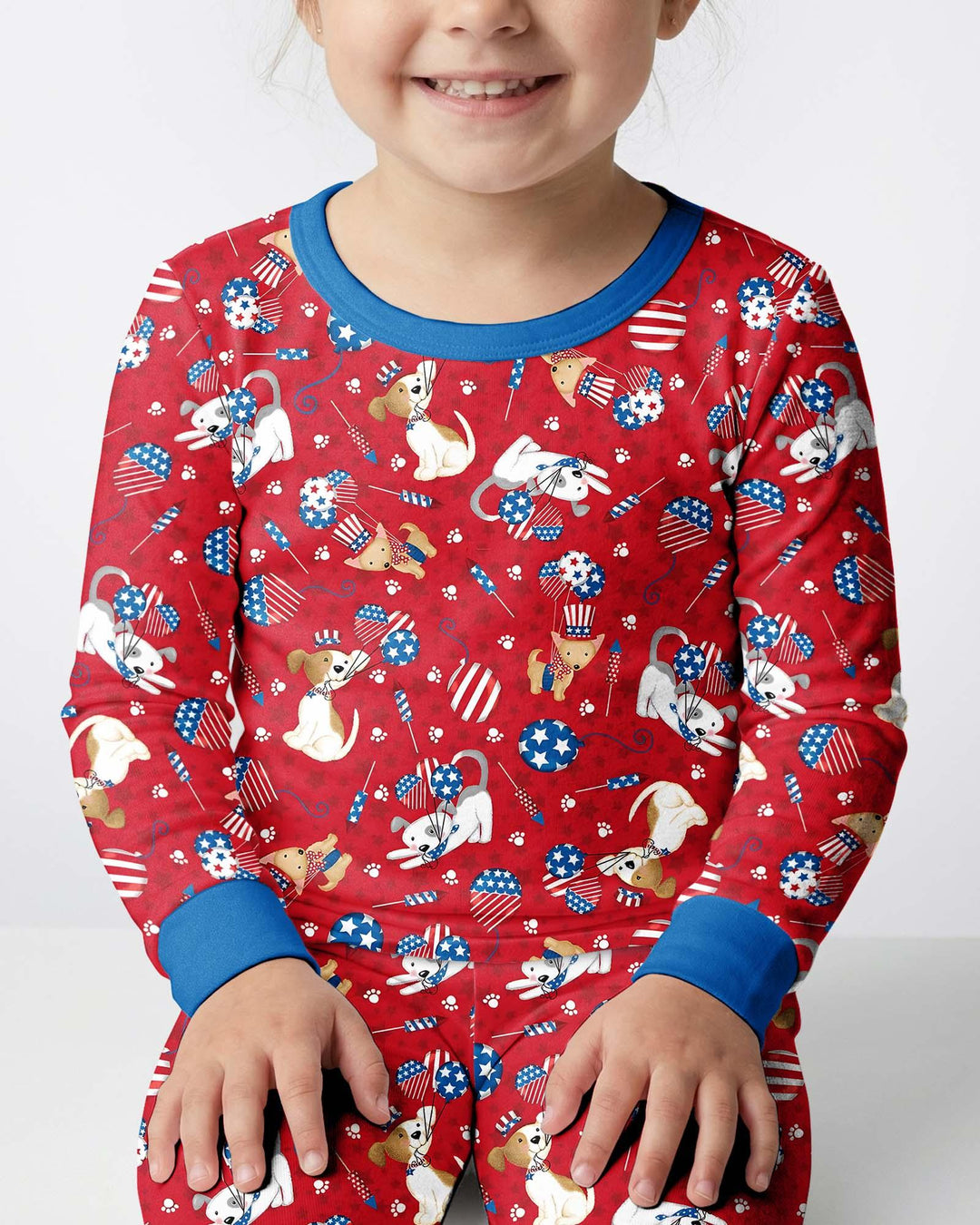 Red, White & Woof Family Matching Bamboo Two Piece Long Sleeve Pajama Set
