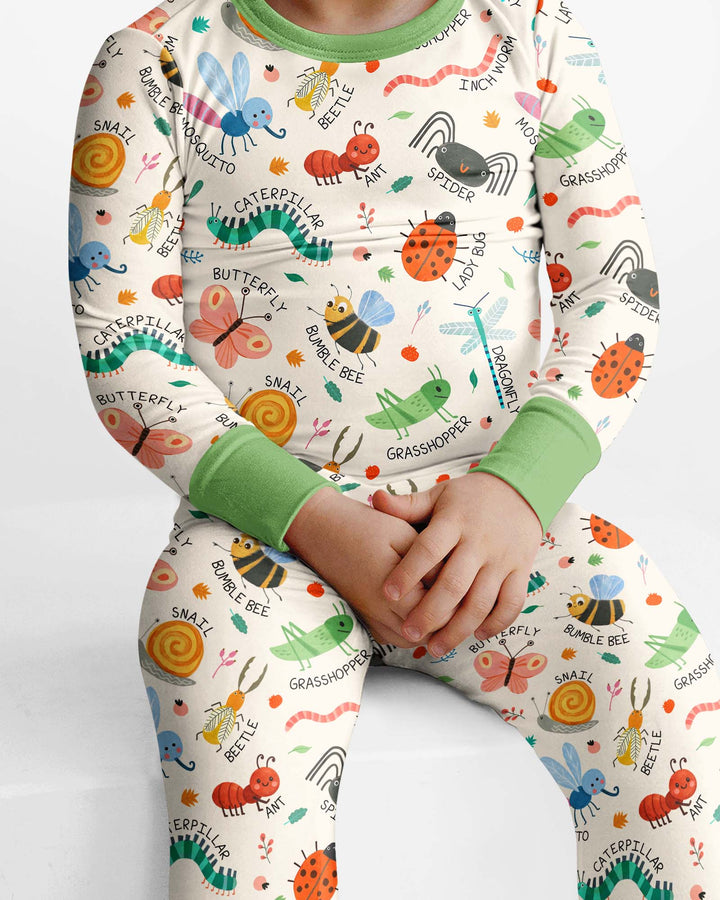 Bug Field Guide Bamboo Two Piece Long Sleeve Pajama Set