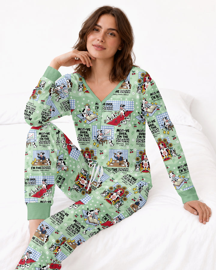 Moove Over Im The Boss Bamboo Women Pajama Set