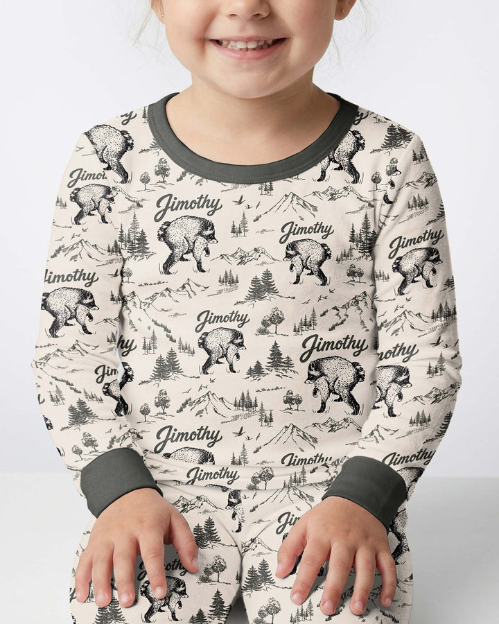 Template Bamboo Two Piece Long Sleeve Pyjamas Set
