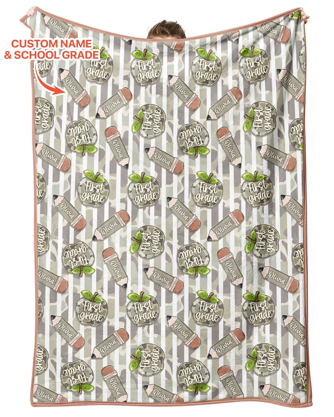 Custom Name Camo Apple Days Bamboo Blanket