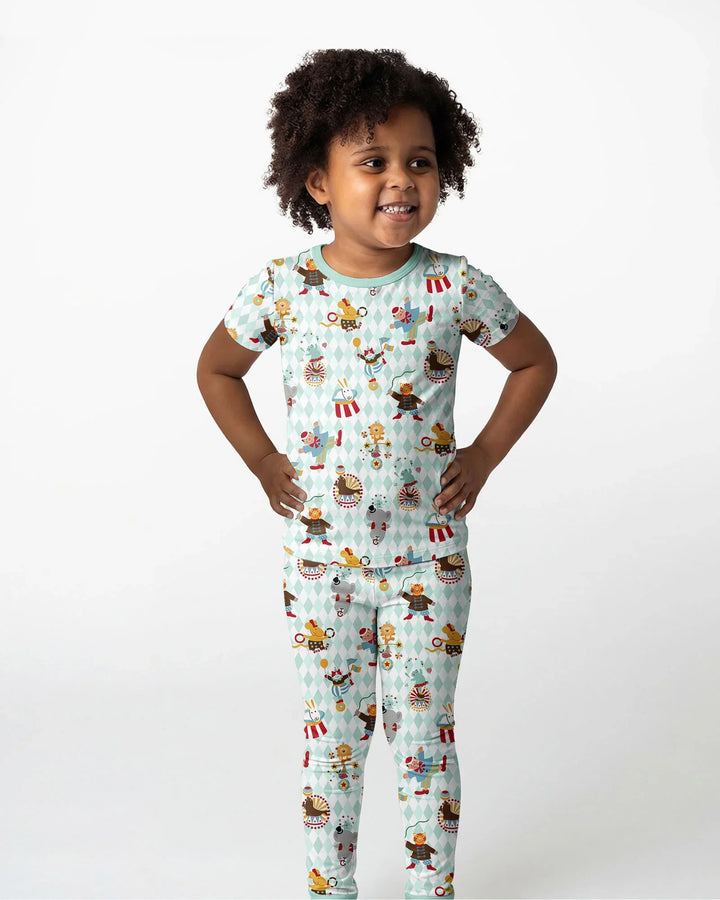 Circus Animal Bamboo Two Piece Short Sleeve Pajama Set