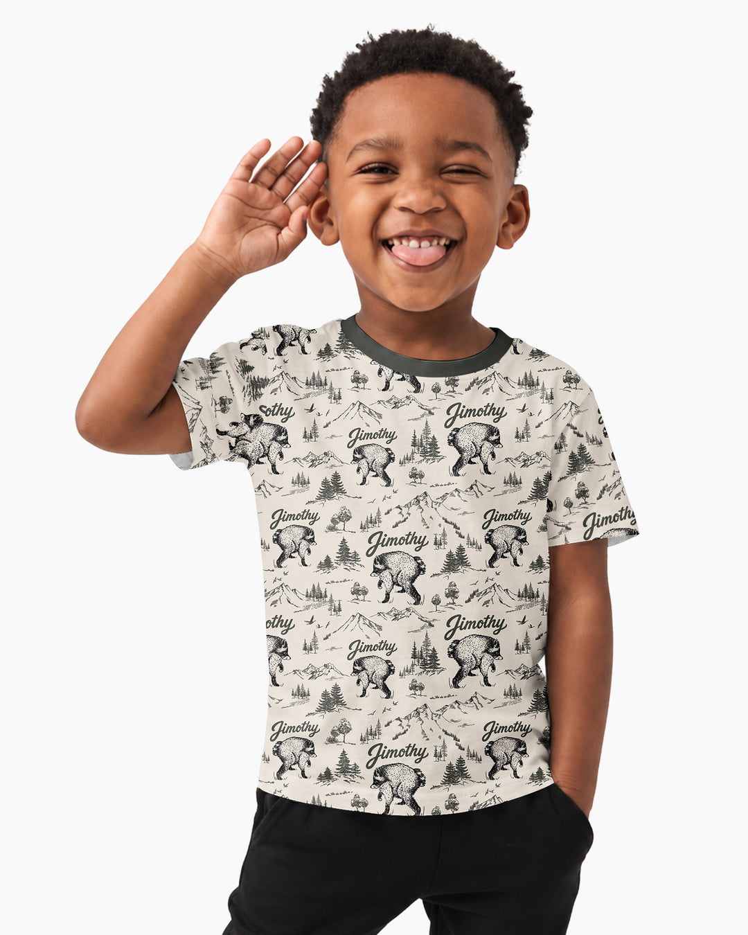 Vintage Jimothy Racoon Family Matching Bamboo Crewneck T-Shirt