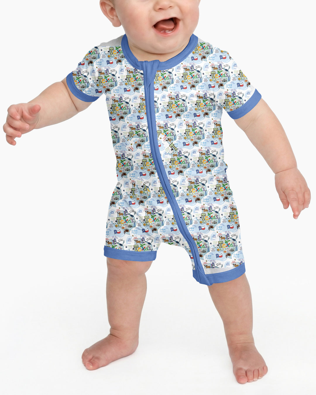 Texas Map Family Matching Bamboo Shorty Zippy