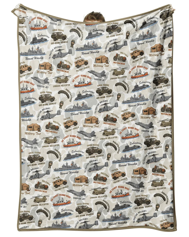Little Hero Military Family Matching Bamboo Blanket