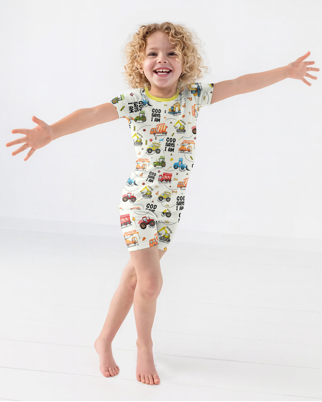 God Says I Am Boy Bamboo Two Piece Short Sleeve Shorts Pyjamas Set