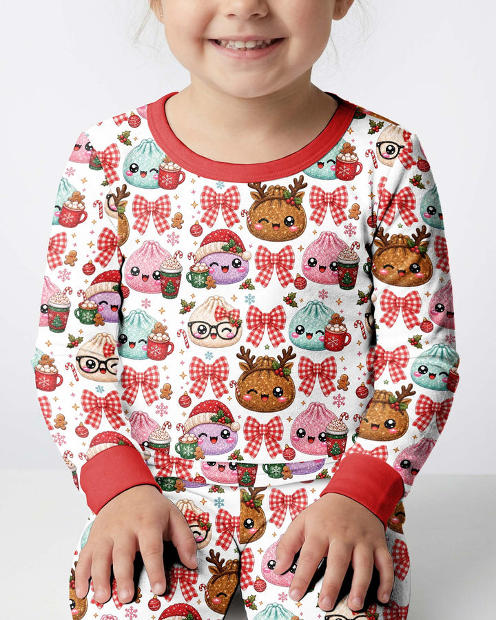 Merry Glitter Dumpling Bamboo Two Piece Long Sleeve Pajama Set