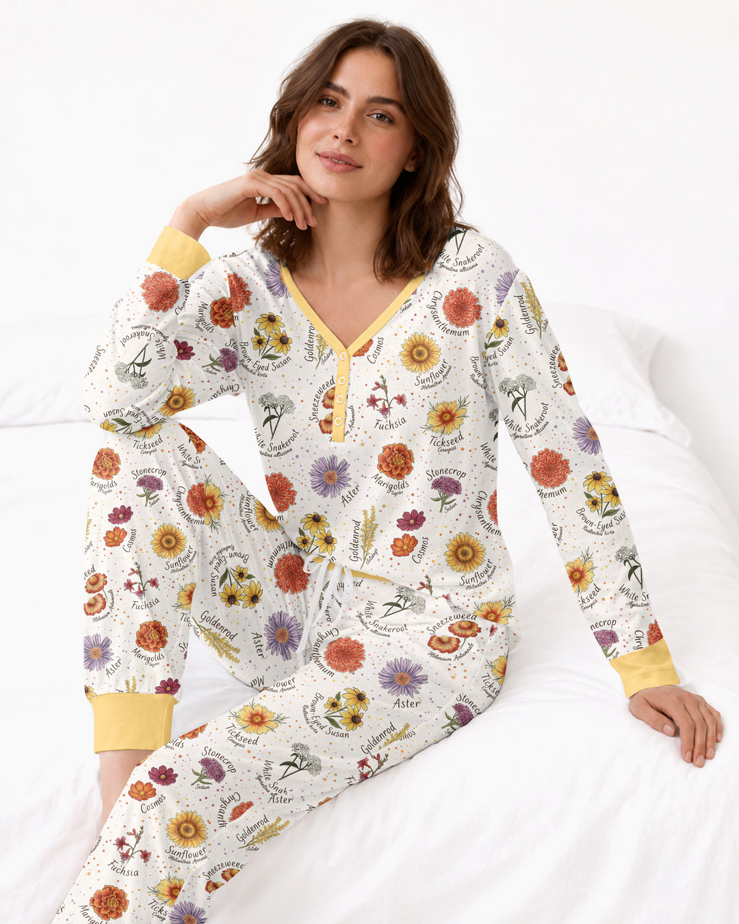 Autumn Blooms of North America Bamboo Women Pajama Set