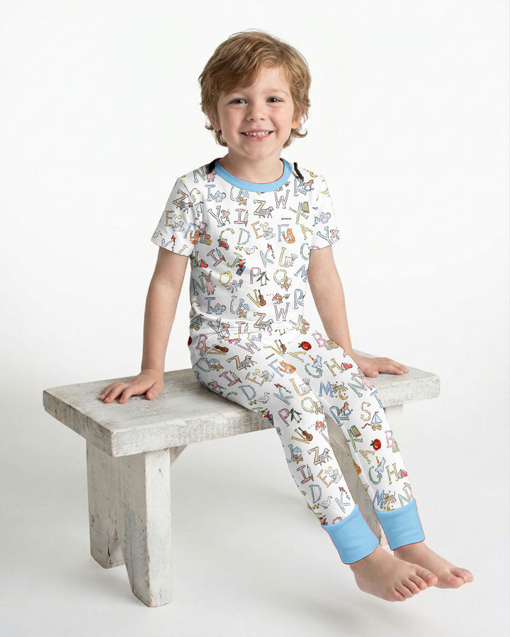 ABC Whimsy Bamboo Two Piece Short Sleeve Pajama Set