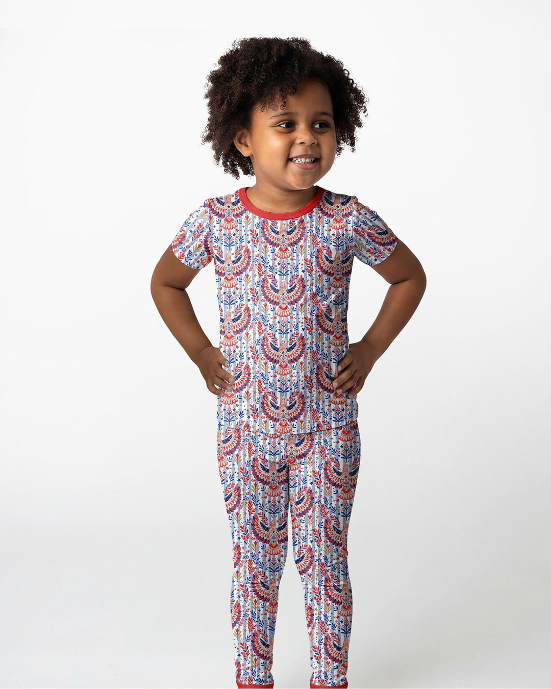 Patriotic Eagle Bamboo Two Piece Short Sleeve Pajama Set