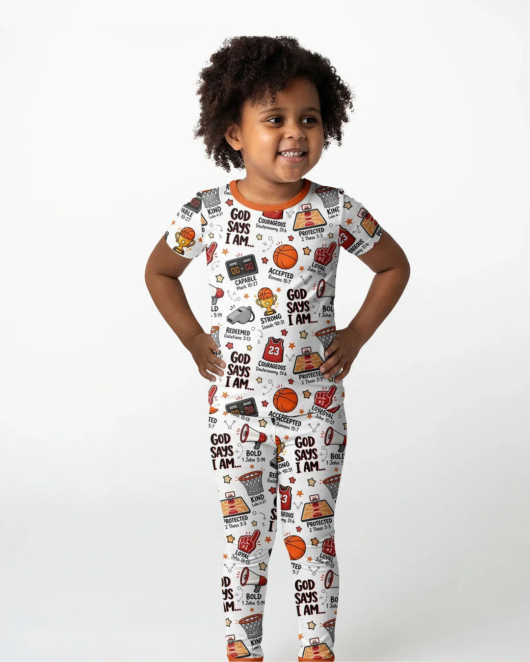 Basketball God Says I Am Bamboo Two Piece Short Sleeve Pajama Set