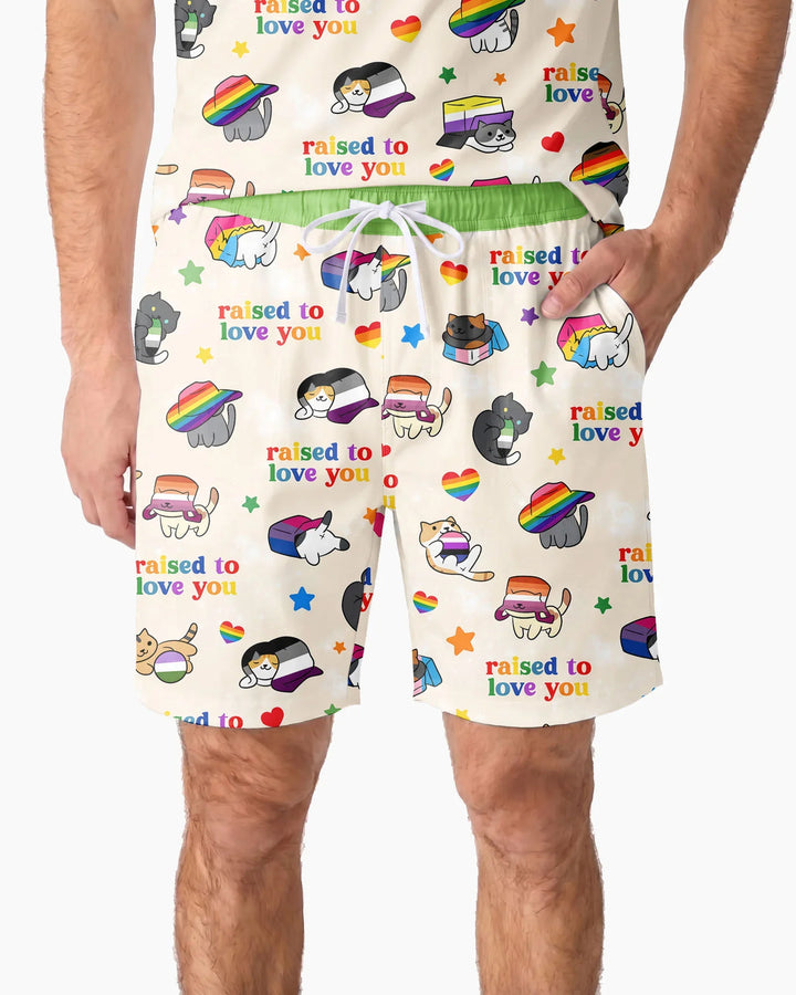 Rainbow Paws Family Matching Bamboo Men Short Sleeve Short Pajama Set