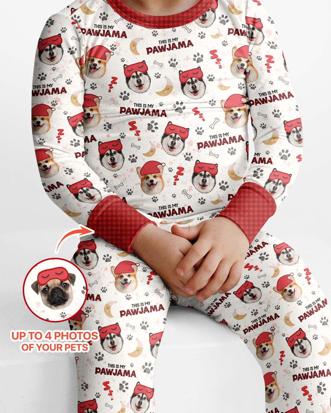 Custom Pet Photo This Is My Pawjama Bamboo Two Piece Long Sleeve Pajama Set