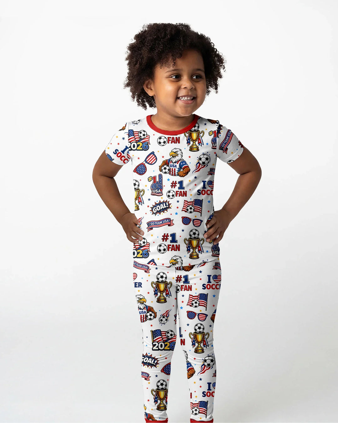 USA Soccer 2026 Party Bamboo Two Piece Short Sleeve Pajama Set