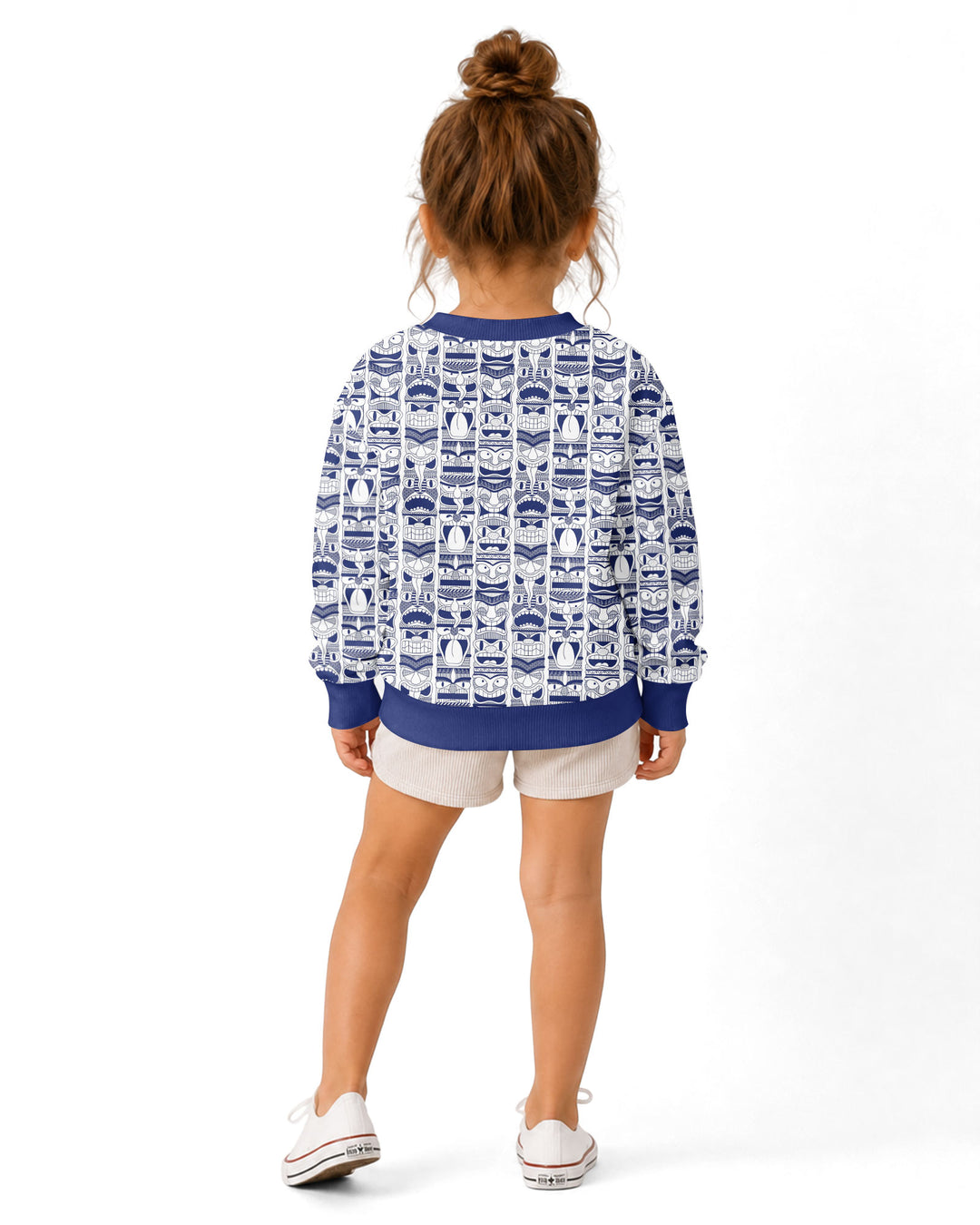 Friendly Totem Pole Figures Bamboo Crewneck Sweatshirt