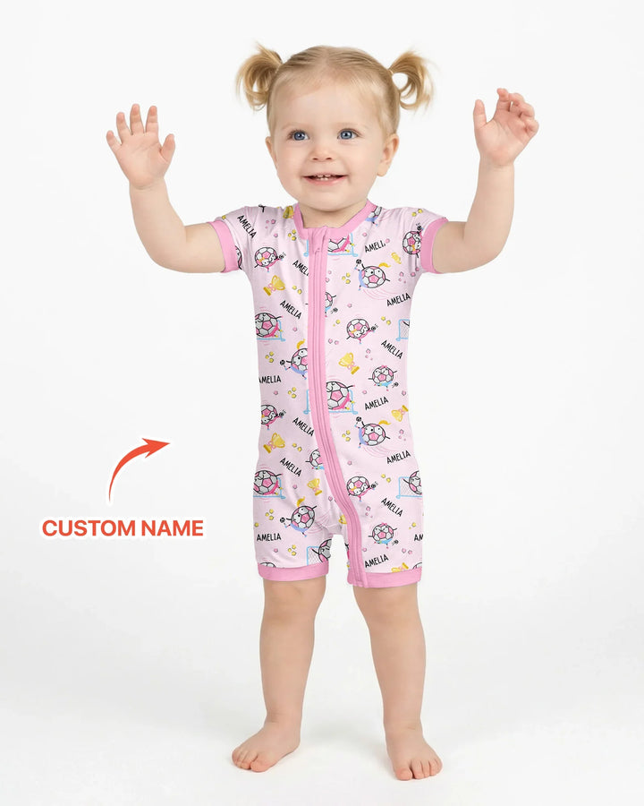 Custom Name Soccer Dad Team Matching Bamboo Shorty Zippy