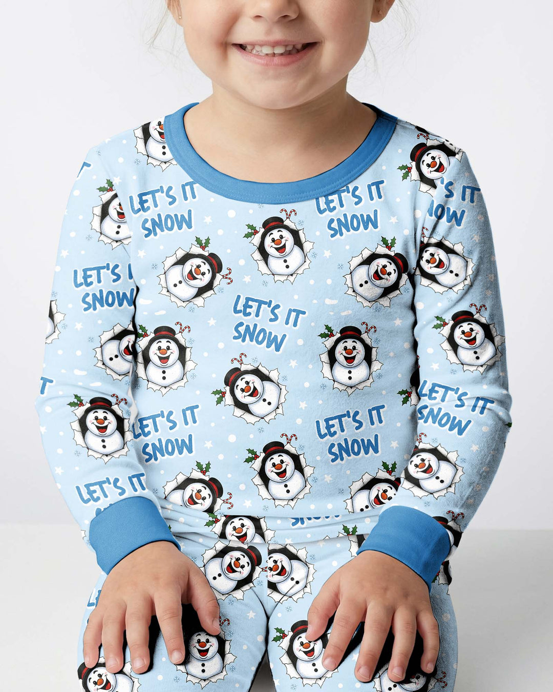 Funny Snowman Bamboo Two Piece Long Sleeve Pajama Set