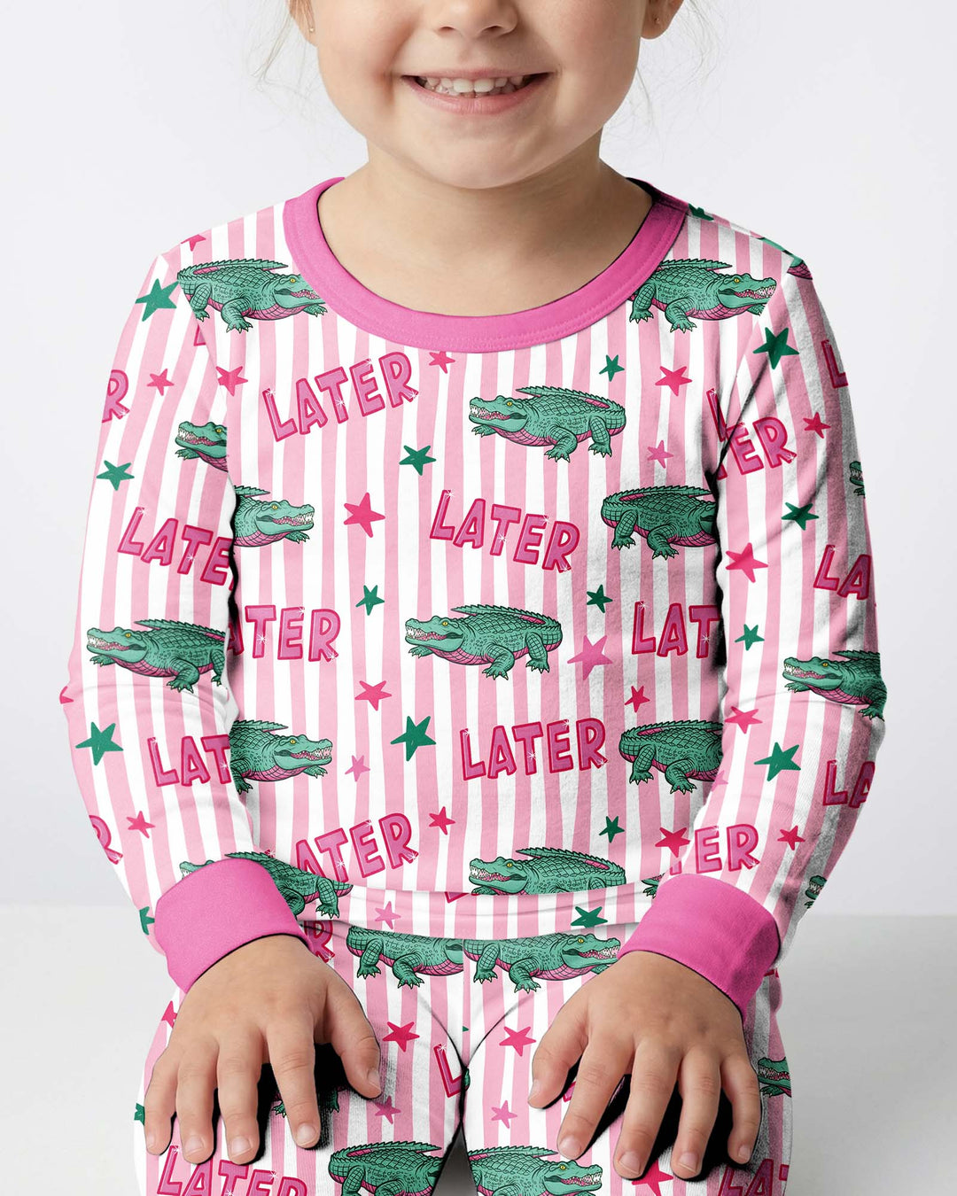 Later Gator After A While Bamboo Two Piece Long Sleeve Pajama Set