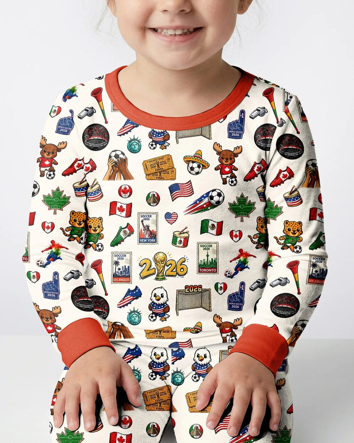 Soccer Cup 2026 Bamboo Two Piece Long Sleeve Pajama Set