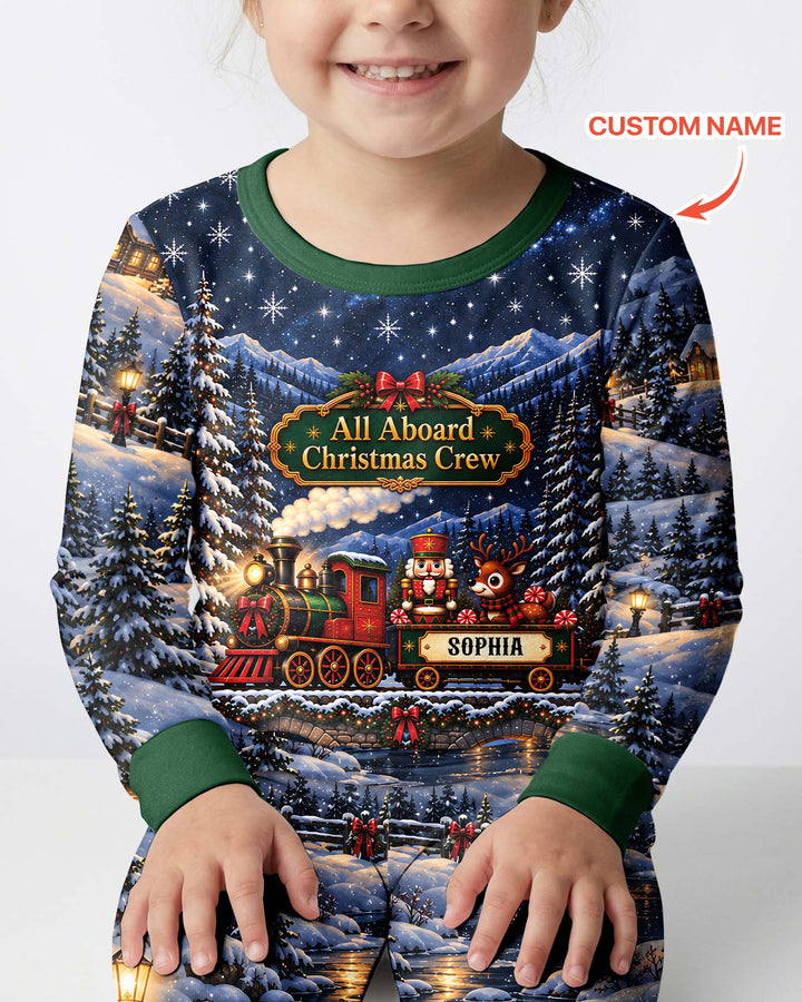 All Aboard Christmas Crew Bamboo Two Piece Long Sleeve Pajama Set