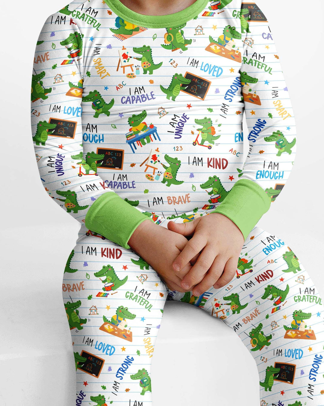 Brave Gator Days Bamboo Two Piece Long Sleeve Pajama Set