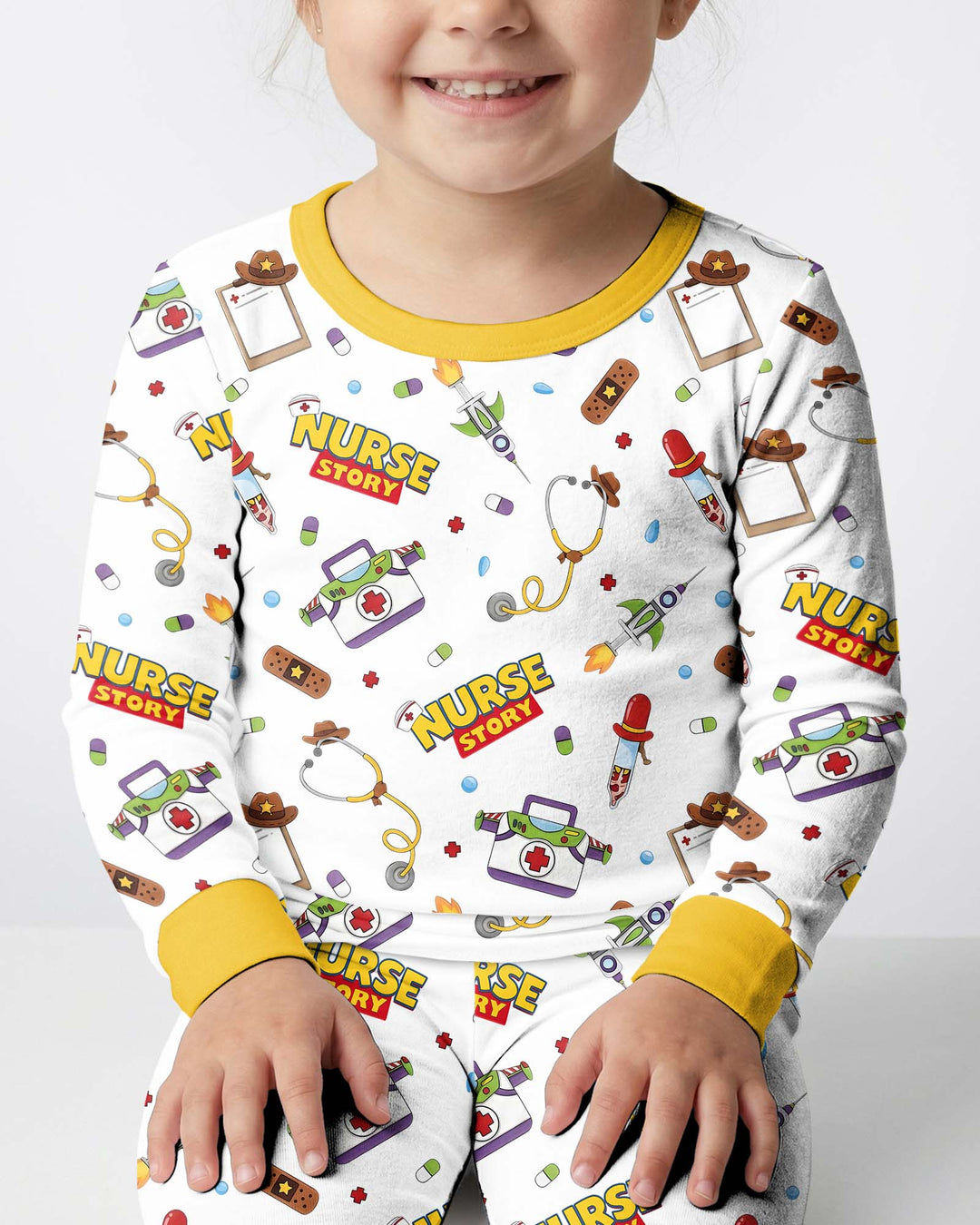 Nurse Story Bamboo Two Piece Long Sleeve Pajama Set
