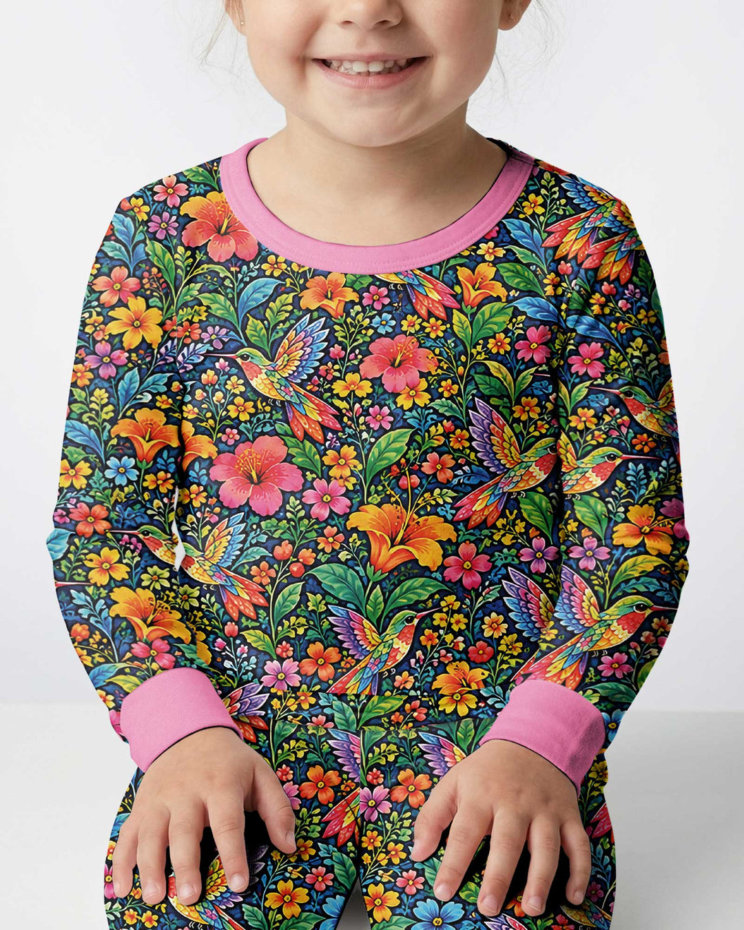 Hummingbird Paradise Bamboo Two Piece Long Sleeve Pajama Set