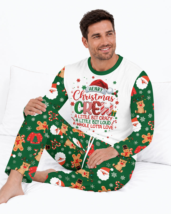 Personalized Christmas Crew Family Matching Bamboo Men's Pajama Set