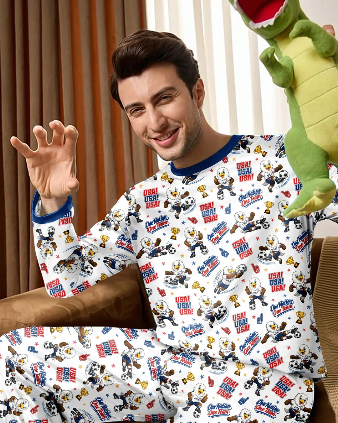 Soccer One Nation One Team Bamboo Men's Pajama Set