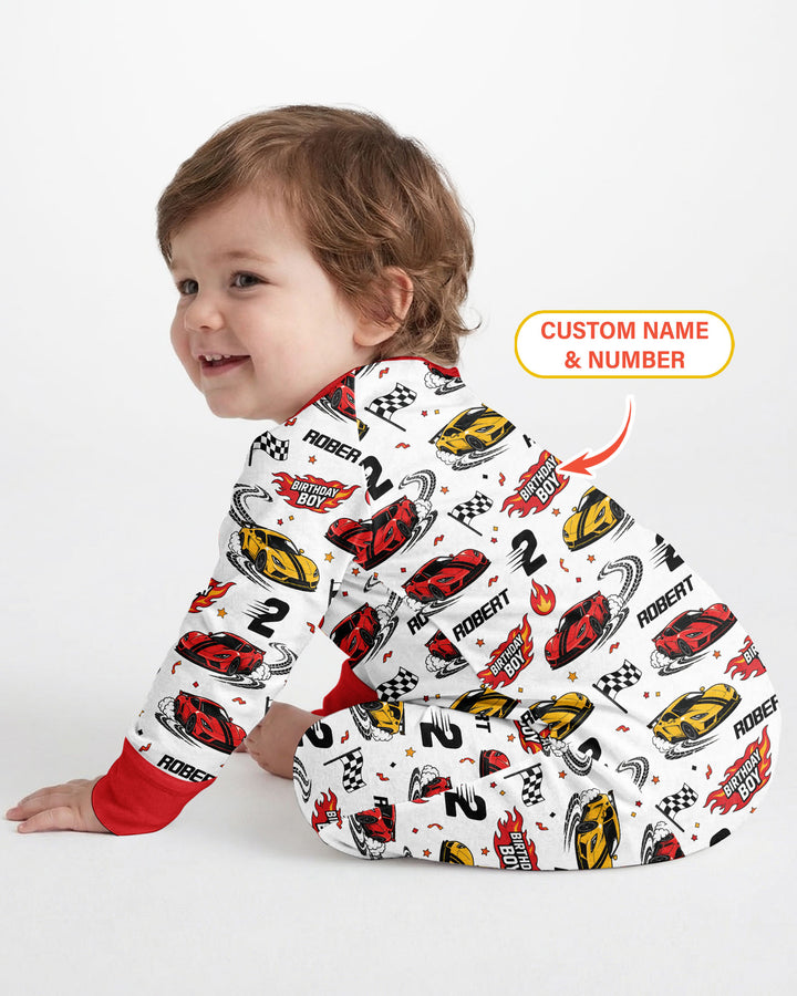 Personalized Racing Car Birthday Boy Bamboo Convertible Zippy