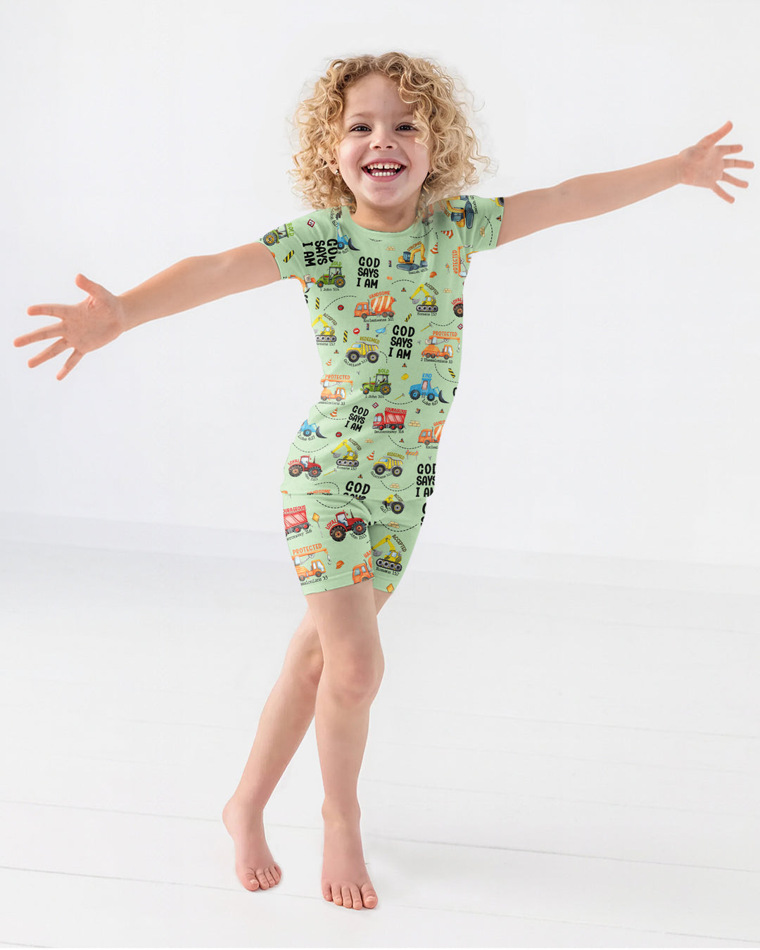 God Says I Am Boy Bamboo Two Piece Short Sleeve Shorts Pyjamas Set