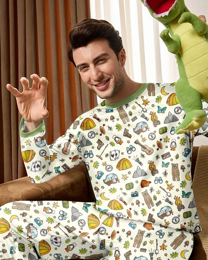 Love Camping Matching Family Bamboo Men's Pajama Set