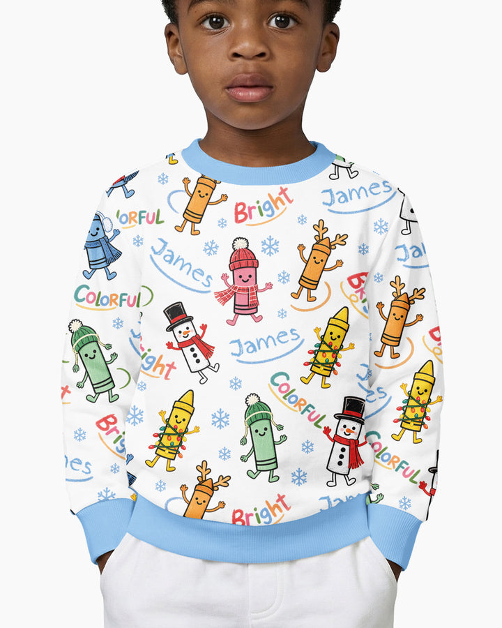 Custom Name Bright & Colorful Bamboo Crewneck Sweatshirt