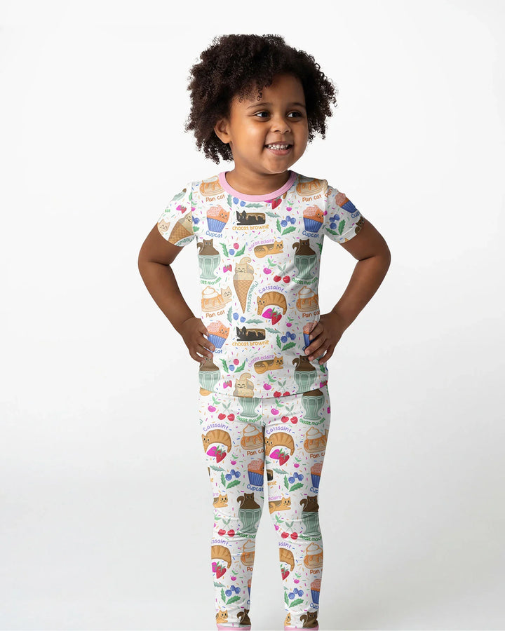 Purrfect Treats Bamboo Two Piece Short Sleeve Pajama Set