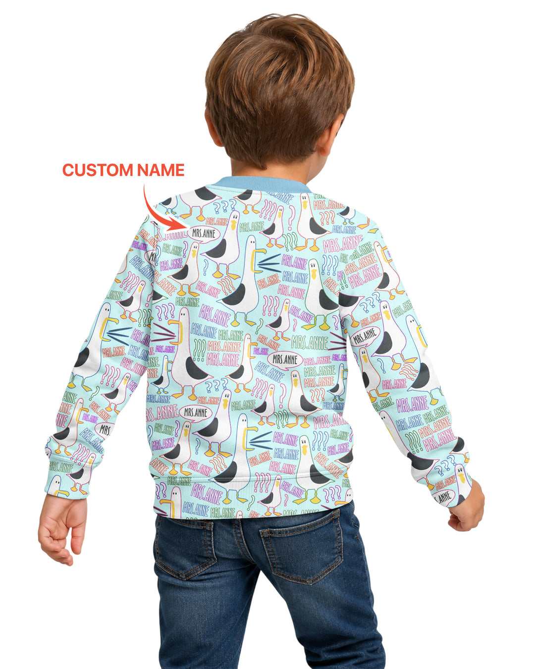 Teacher Teacher Teacher Funny Seagull Bamboo Crewneck Sweatshirt