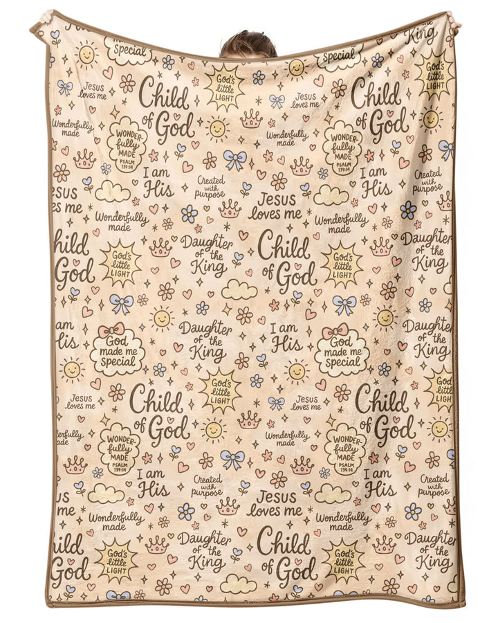 Child Of God Jesus Loves Me Bamboo Blanket