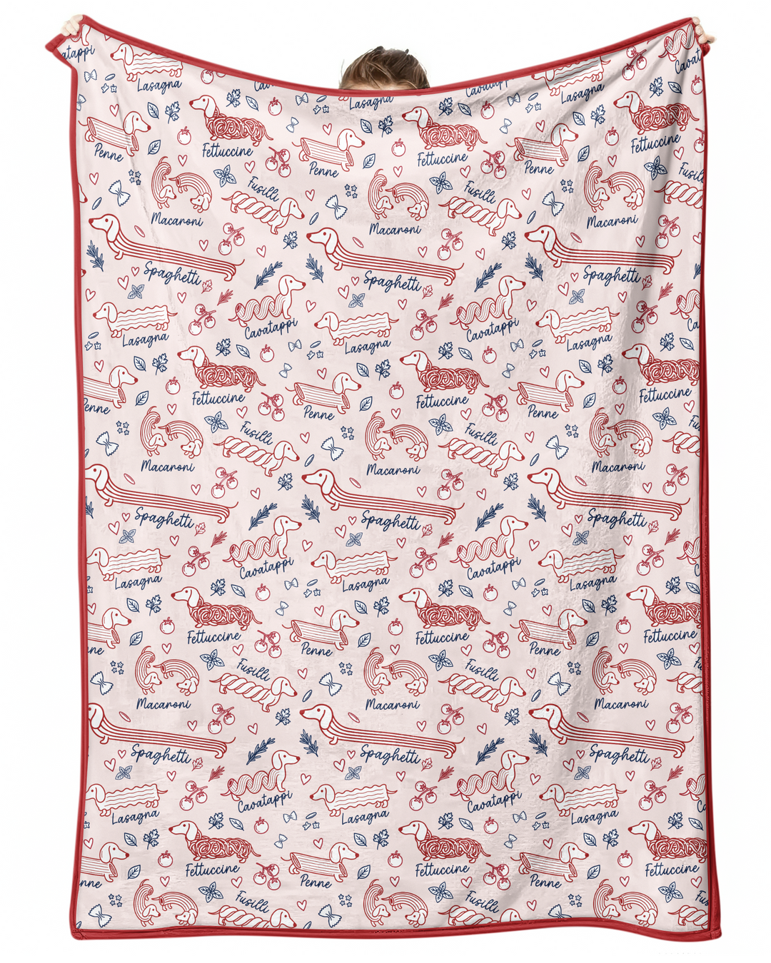 Funny Dachshund Pasta Pups Bamboo Blanket