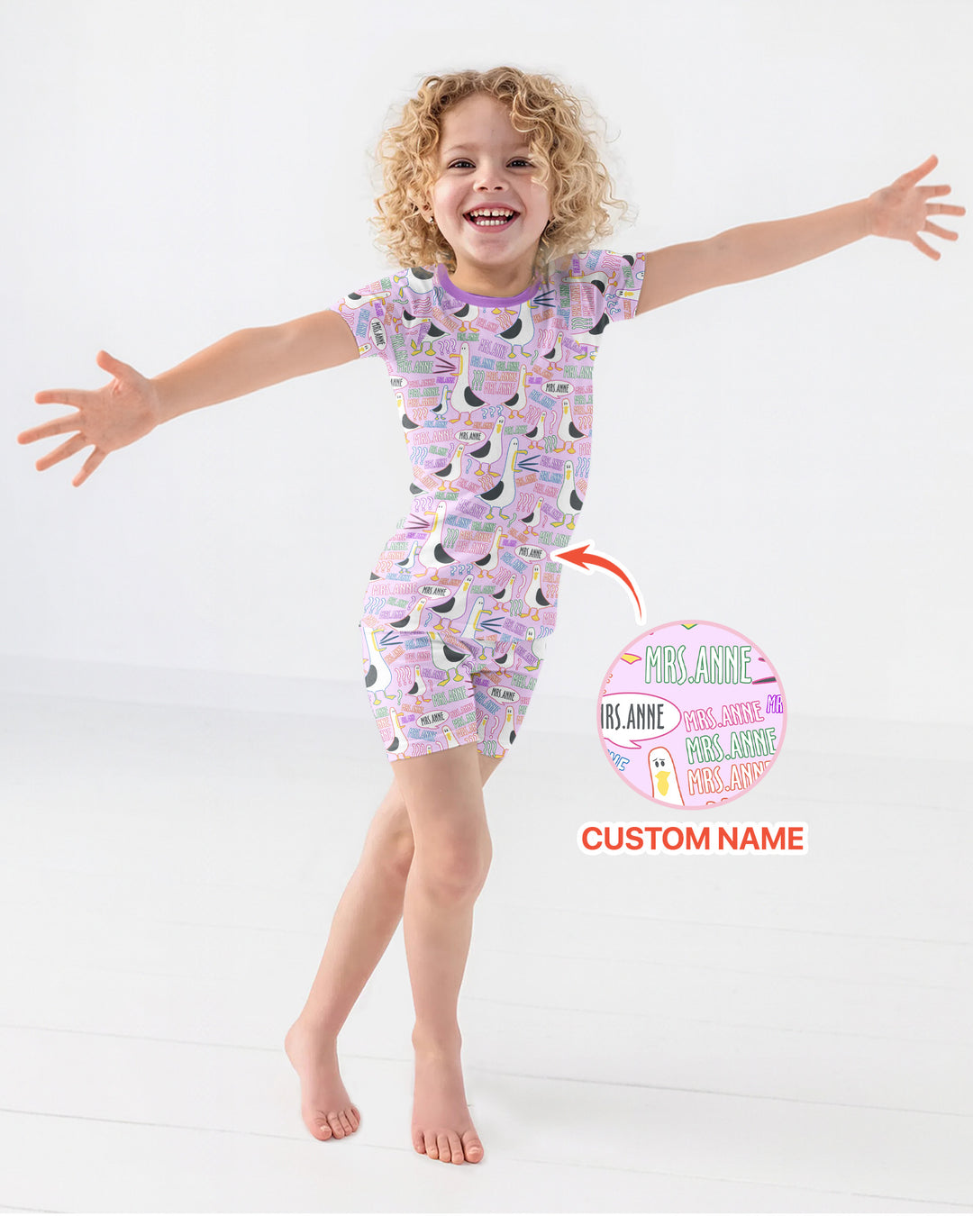 Teacher Teacher Teacher Funny Seagull Bamboo Two Piece Short Sleeve Shorts Pajama Set