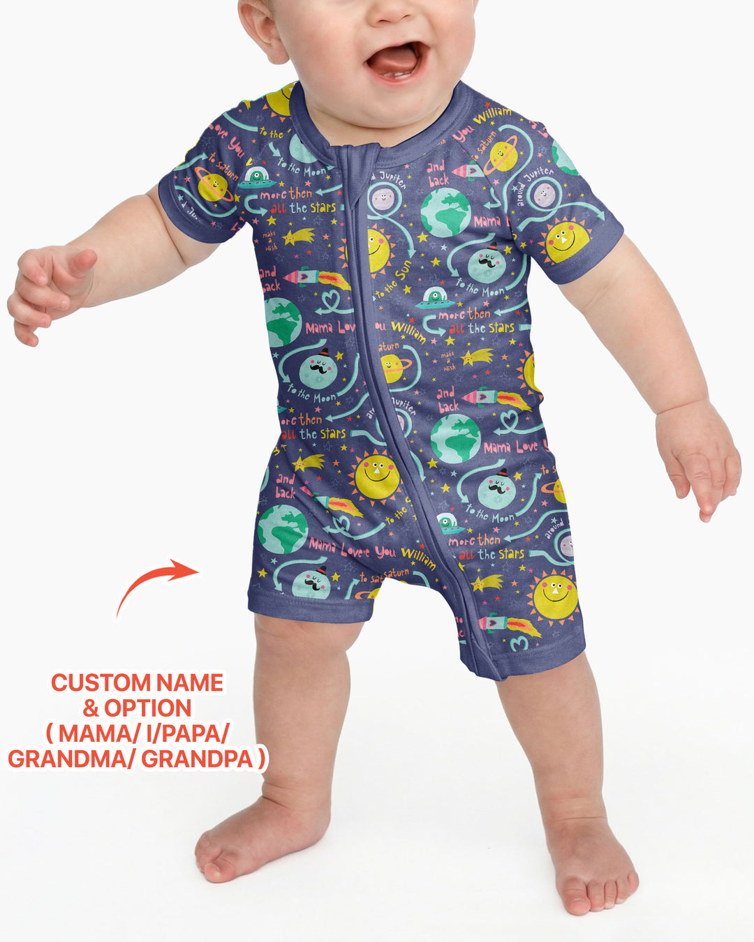 Love to the Moon and Back  Bamboo Shorty Zippy