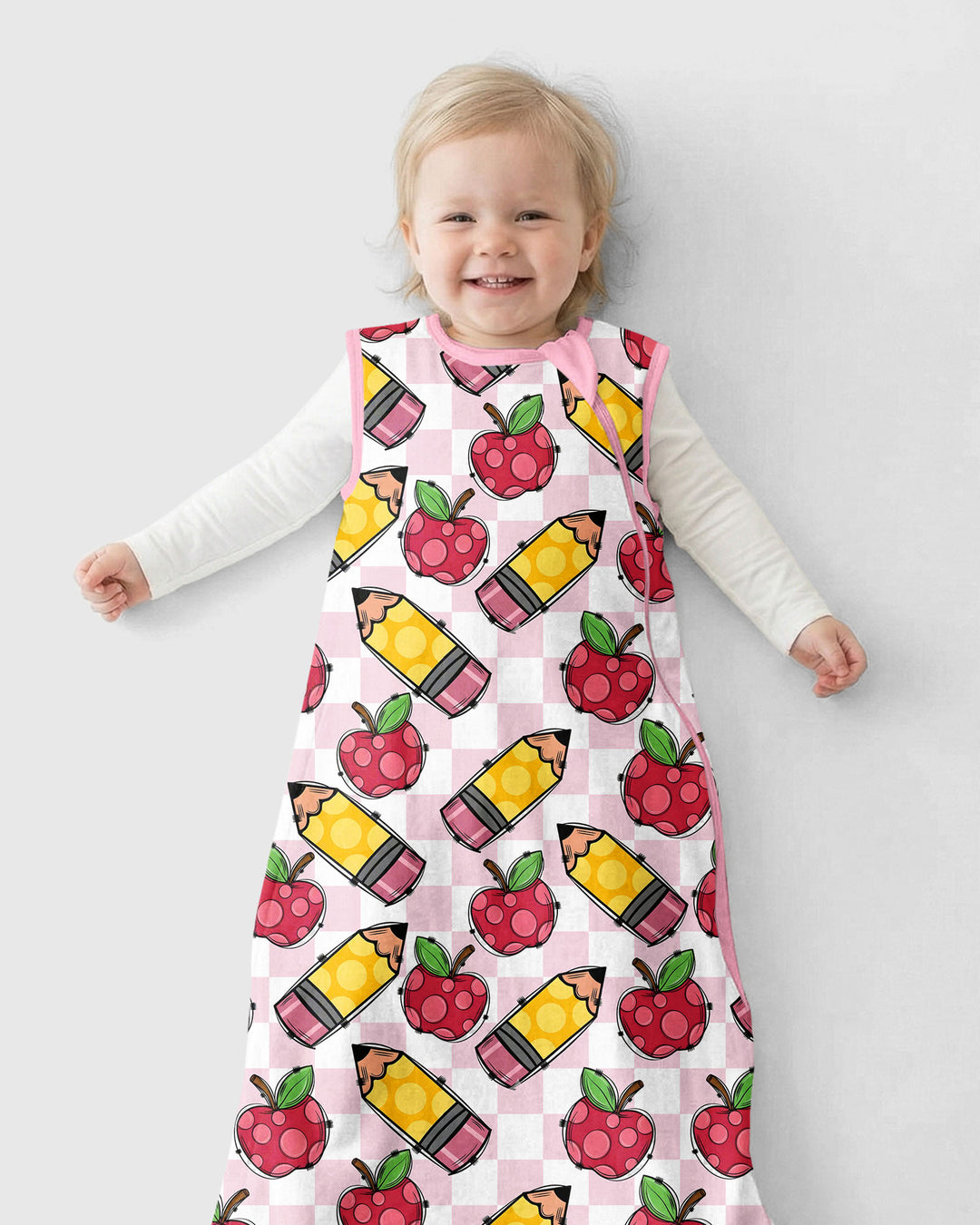 Checkered Apple Scribbles Bamboo Sleep Bag