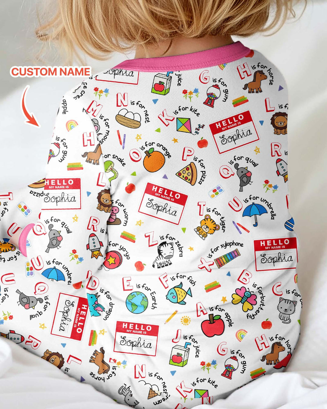 Custom Name Hello School ABCs Bamboo Convertible Zippy
