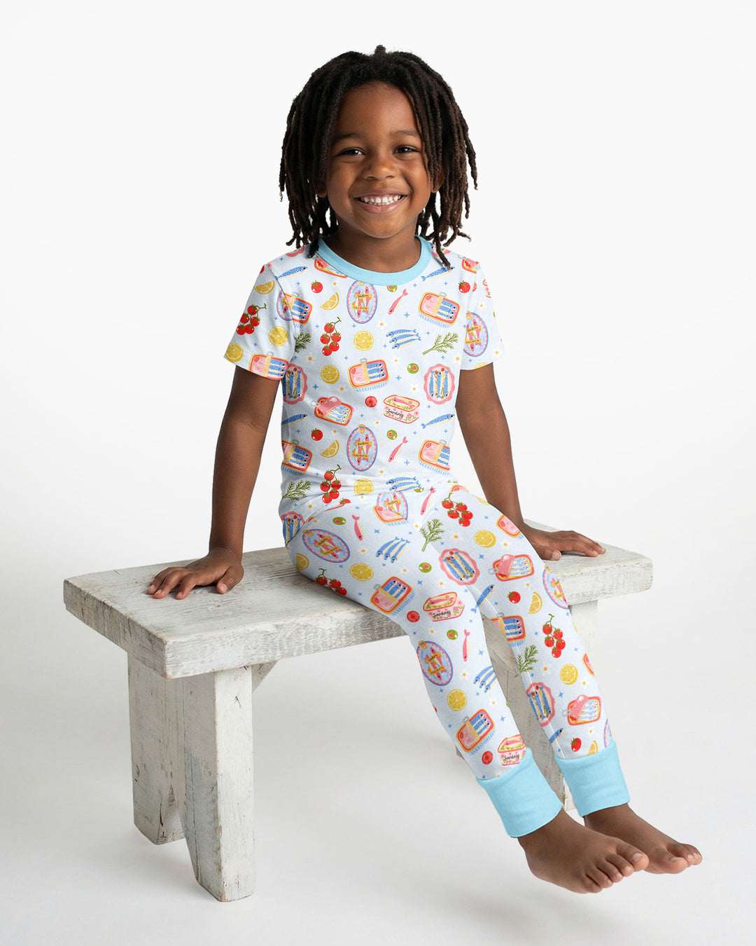 Preppy Sardines Bamboo Two Piece Short Sleeve Pajama Set
