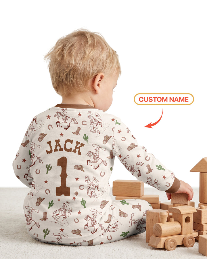 Personalized My First Rodeo Bamboo Two Piece Long Sleeve Pajama Set