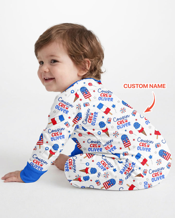 Custom Name 4th of July Cousin Crew Bamboo Convertible Zippy