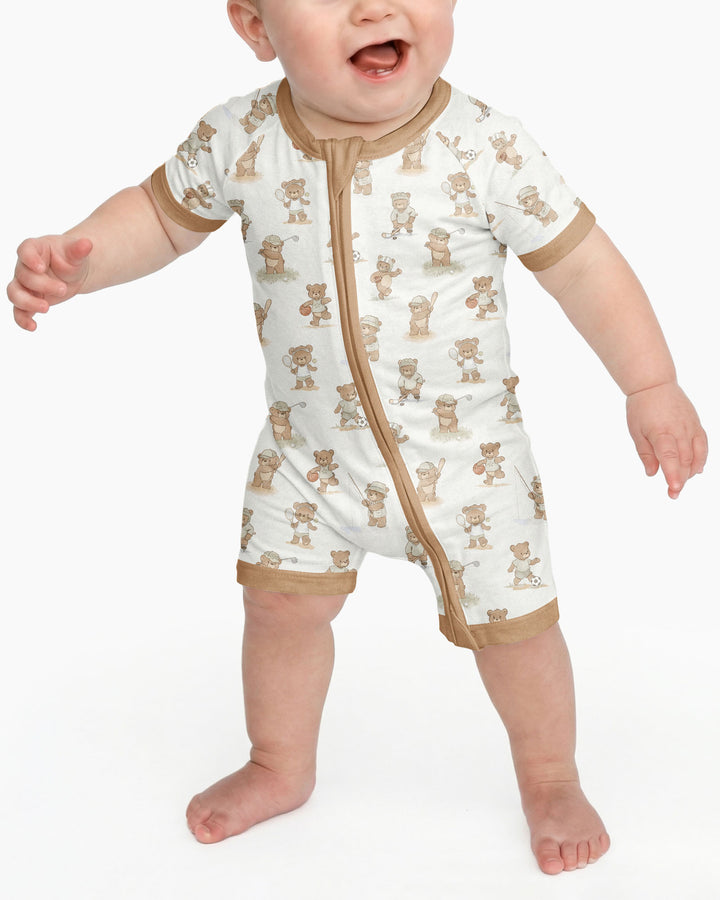Little Sports Bears Bamboo Shorty Zippy