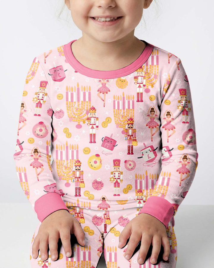 Hanukkah Nutcracker King Family Matching Bamboo Two Piece Long Sleeve Pajama Set