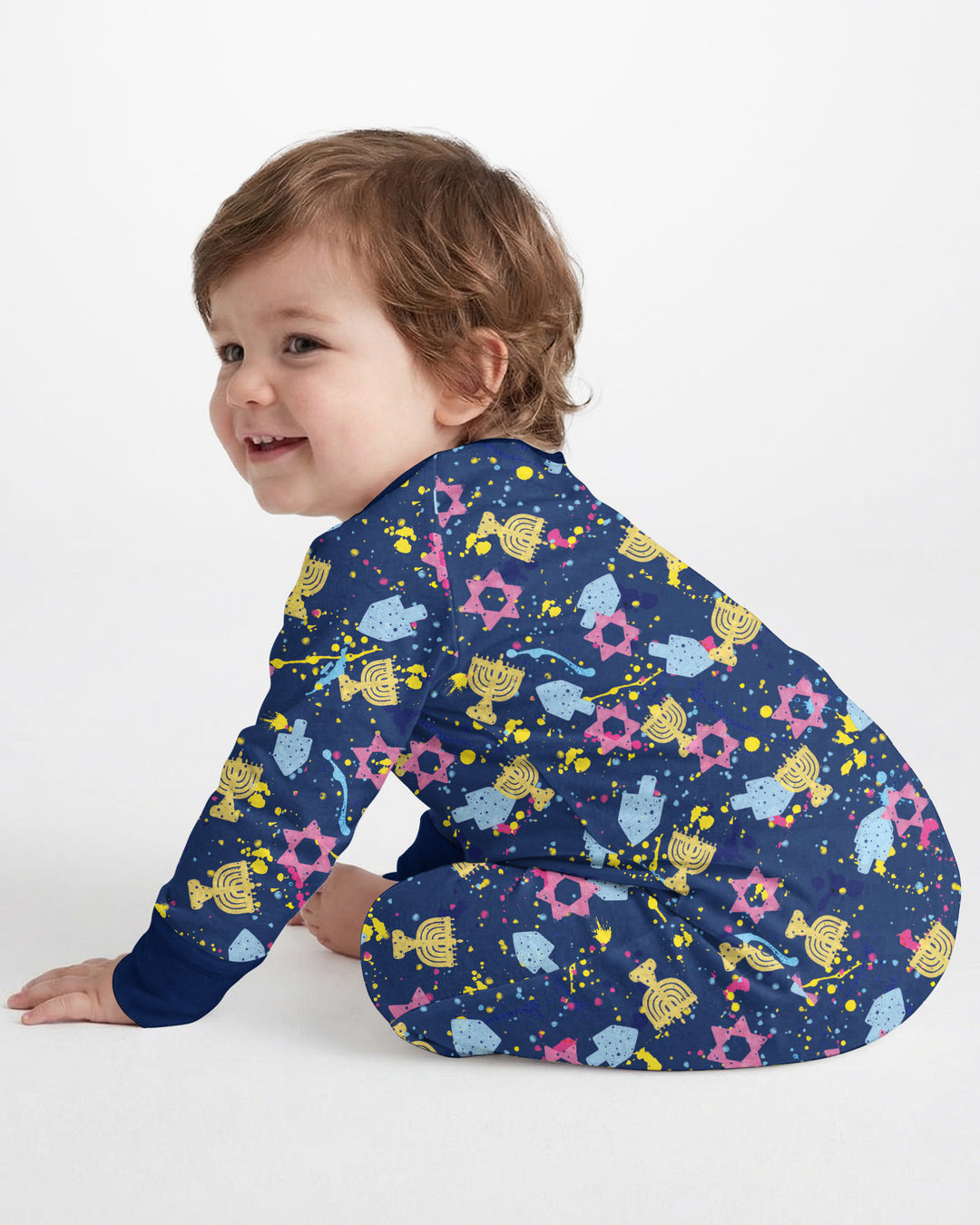 Hanukkah Family Splatter Paint  Bamboo Convertible Zippy