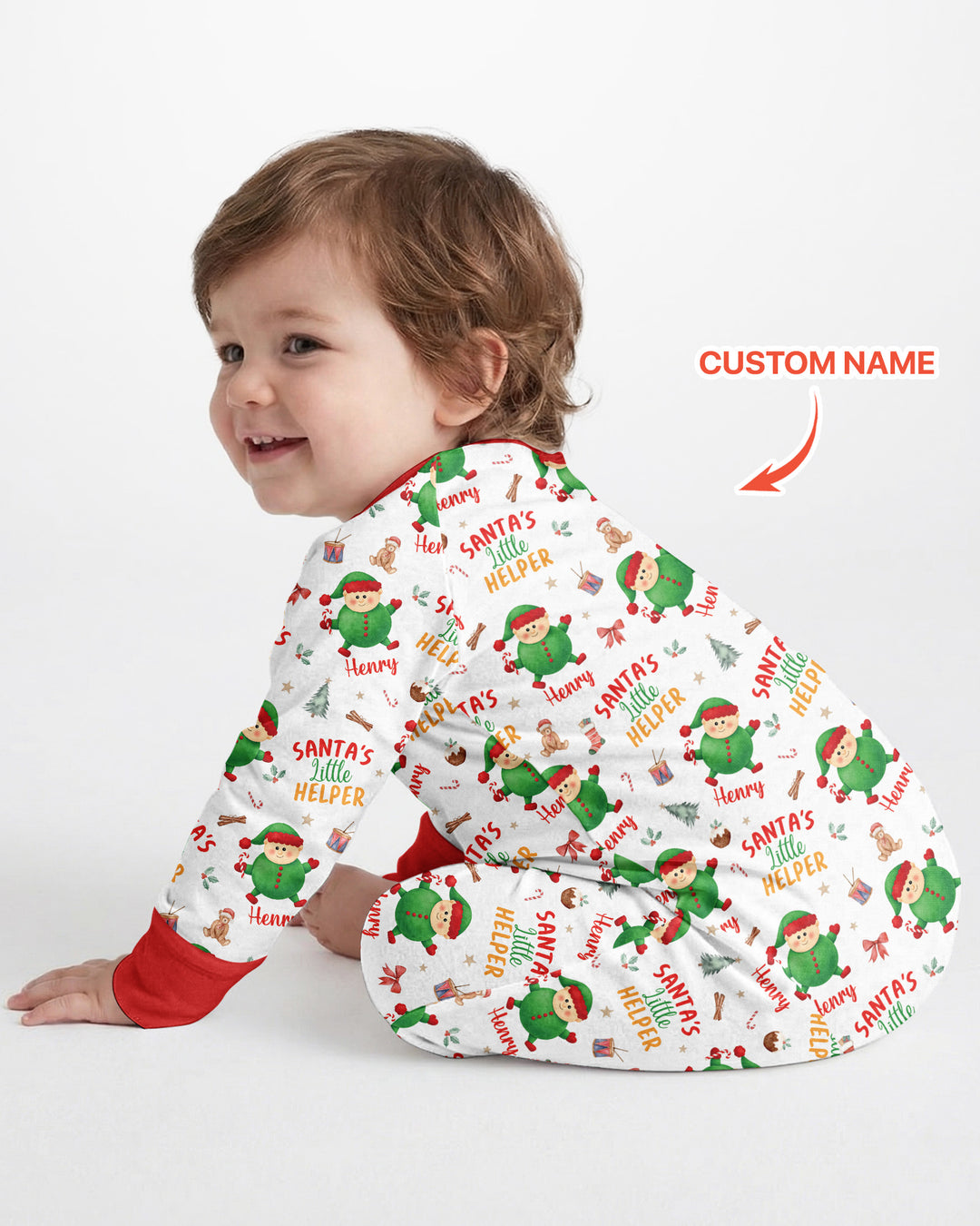 Custom Name Santa's Little Helper Bamboo Convertible Zippy